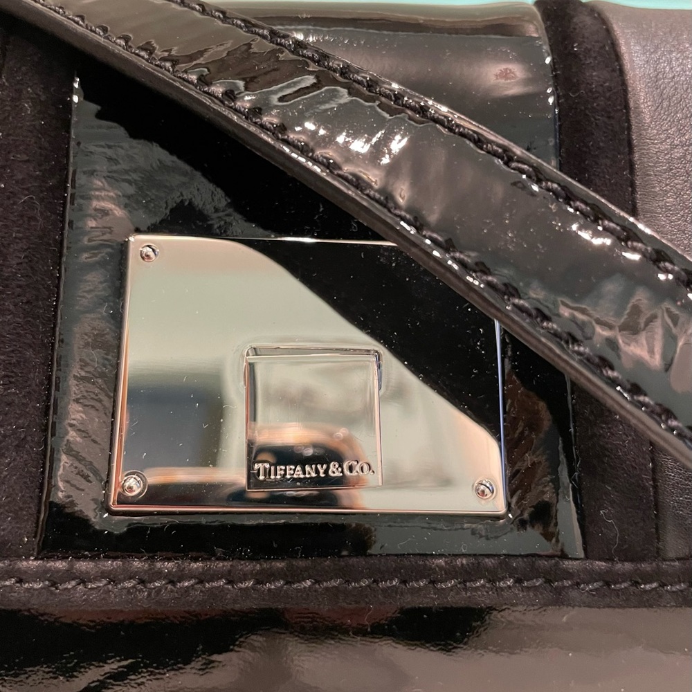 Tiffany & Co. Black Patent Color Handbag With Tiffany Blue Interior - Picture 3 of 12